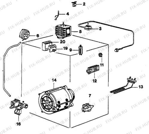 Взрыв-схема стиральной машины Unknown EH5085 - Схема узла W30 Electrical details E